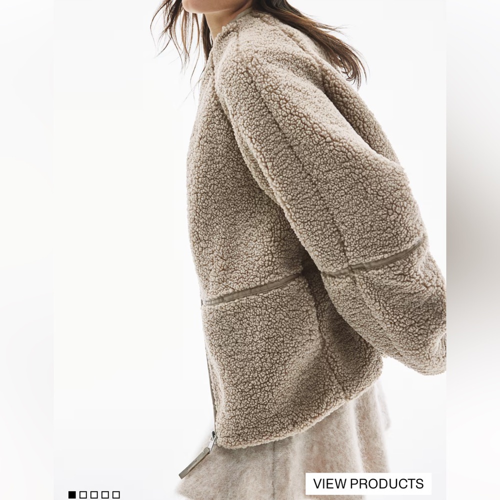 H&M Beige Teddy Jacket